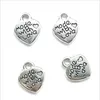 Love Heart Antique Silver Charms Pendants for Jewelry Making Braceter Necklace Earrings 12 10mm DH0855253C