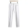 Jeans pour hommes designer printemps / été nouveau pour la lumière de luxe édition coréenne pieds élastiques minces coupe ajustée coton balle anti tache blanc B pantalon parental jean de créateur