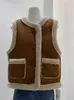 Gilet da donna Elegante maglione gilet per donna 2023 Autunno Chic Inverno Vintage senza maniche Moda Casual Tasche O Collo Allentato