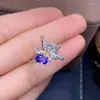 Kluster ringer gåvan till din älskade fru tanzanite ring bröllopsengagemang kvinnor 925 sterling silver naturlig och verklig