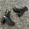 Stiefel Knöchel Frauen Qualität Plattform Weibliche Mode Kurze Stiefel Schwarz Chunky High Heel Schuhe Große Größe 42 231026