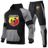 Herrspårar Abarth 2023 Spring and Autumn Set Zip Hoodie Pants Pieces Pieces Casual Tracksuit Male Sportswear Brand Clothing Sweat Suit