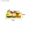 Kitchens Play Food Children Kitchen Toys Hamburger Set Play House Mini Artificial Food Fries Plastic Models Pretend Play Kids Educational Toy GiftsL231026