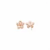 Stud Earrings Fashion Flowers Contracted 5 Petal Style Ear Nails Three Color Suitable For Women