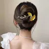 Pinces à cheveux automne mode feuilles de Ginkgo jaunes pour femmes boucle grenouille épingle à cheveux plat accessoires