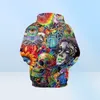 Paint Skull 3D Stampato con cappuccio da uomo da uomo Fede Feadshirts Brand Pullover Brand 5xl Quity Tracksuits Boy Coats Outwear Fashion New3487886