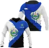 Herrtröjor personligt namn el Salvador flagga Badge 3D hoodie kvinnor avslappnad överdimensionerad tröja mode harajuku street blixtlås