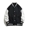 Men's Trench Coats Baseball Uniform Jacket Genderless American Street Solid Color Casual College Plus Size Varsity