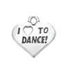 New Fashion Tho Easy 20pcs Engraved Letter I Love To Dance Heart Charm Jewelry Jewelry Making Making Making Make