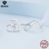 Stud BISAER 925 sterling zilver eenvoudig hart oorbellen verguld platina oorclip voor OL vrouw bruiloft fijne sieraden EFE871 YQ231026