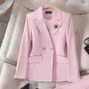 Women's Suits Blazers S-4XL PinK White Women Blazer and Pant Suit Office Ladies Business Work Wear 2 Piece Set Female Long Sleeve Jacket And Trouser 231023