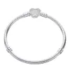 Original 100% 925 Sterling Silver Bracelet Bangle Charm Heart Snake Chain Basic Bracelets Pan Women DIY Brand Jewelry B1992675