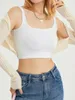 Women's Sweaters Women Knit Bolero Shrug Sweater Autumn Spring Open Front Long Sleeve Ribbed Crop Tops Y2k Slim Crochet Cardigan Streetwear