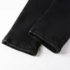 Pantalon en denim déchiré pour hommes noirs Coupe skinny Pantalon en jean extensible pour hommes Patchwork Trous aux genoux en détresse Jeans Faux cuir patché taille 28-40