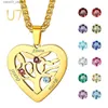 Pendentifs Colliers U7 coeur pendentif collier personnalisé gravé en acier inoxydable bijoux ami noms de famille pierre de naissance cadeau pour femmes filles Q231026