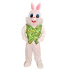 2024 Formato adulto Gilet verde Coniglio Costumi mascotte Halloween Fancy Party Dress Personaggio dei cartoni animati Carnevale Natale Pubblicità Festa di compleanno Costume Abito unisex