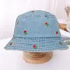 Chapeaux à larges bords Chapeau de pêcheur décoratif Vintage brodé femme élégante pliable coupe-vent protection solaire pour dames femmes