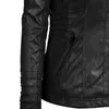 Cuir pour femme Faux cuir 7XL marron à manches longues dames veste en cuir Pu femmes coupe ajustée courte vestes d'hiver vêtements de moto mode imperméable au vent 231026