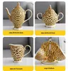Mugs Bone China British Mug Tea Cup Leopard Print Porcelain Coffee Ceramic Tableware 231026