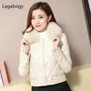 Vestes Femmes Lagabogy 2023 Automne Hiver Ultra Léger Blanc Canard Vers Le Bas Manteau Femmes Chaud Court Slim Puffer Veste Femme Parkas Véritable Fourrure 231025