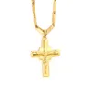 Pendentif croix en or jaune massif 24 k, breloques remplies de lignes, collier, bijoux chrétien, usine, cadeau de dieu 3172