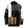 Męskie swetry pasujące do koloru swetra mężczyzn Długoczestrwałe pullover All-in-One Casual Sweater 231026