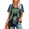 レディースTシャツパンのラビリンスの女性のTシャツ春と夏の印刷クルーネックプルオーバートップパンギジェルモデルトロ