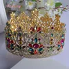 Vintage barroco tiaras de noiva acessórios ouro prata cristais coloridos princesa headwear impressionante casamento tiaras e coroas 17 5 2891