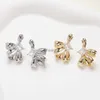 Stud 4sts Dainty Bow Zircon Ear Studs örhängen smycken tillverkar verktyg 14k guldpläterad diy handgjorda mässingstillbehör 17*24mm yq231026