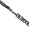 Uhrenarmbänder 316L Edelstahl 20 mm silbernes Oystrer-Band mit gebogenem Ende, passend für ROX