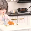 Kök spelar mat 1set 1 12 dockhus miniatyr honung muffins järn pan gaffel smör köksutrustning modell kök matlagning dekor toyl231026