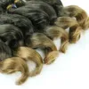 Mänskliga hårbulkar djupa vågiga vävbuntar syntetiska s afro kinky curly 6pslot 1418 tum ombre brun för kvinnor 231025