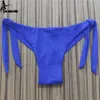 Briefs Panties Sexy Solid Thong Bikini Brazilian Cut Swimwear Women Bottom Adjustable Briefs Swimsuit Panties Underwear Thong Bathing Suit 231026