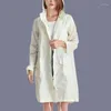 Gabardinas para mujer Chaqueta para mujer Chaqueta larga con capucha Lluvia al aire libre A prueba de agua Cortavientos Tallas grandes Primavera Otoño Casual Delgado Suelto Ligero