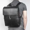 Sac à dos Top qualité hommes sac d'école en cuir de vache 14 pouces ordinateur portable étanche voyage décontracté livre mâle