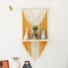 Home Decor Makramee Wandbehang Regal Boho dekorative schwimmende Pflanzen Schaukel Holz Aufbewahrungsbügel