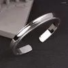 Bangle Silver Color Concave Geometric Armband For Women Couples Personlighet Enkel klassisk trendiga festsmycken Tillbehör