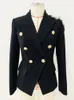 Abiti da donna Blazer ALTA QUALITÀ Est Stilista Giacca Stupendi fiori Appliques Perline Doppio petto Bottoni Leone Blazer 231025