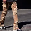 Mens High Street Casual Straight Fashion Mid Waist Button Trouser Autumn Vintage Men Long Pant 230214