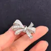 Luxury Design Bow Knot Full Diamond Ring 925 Silver Proposal Dinner Wedding Matchmaking Colorless Classic Style