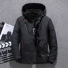 New Men's Down Winter thickened down jacket men's middle disassembly cap zipper cardigan white down youth coat men's fashion tooling coat