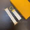 Lüks Apple Watch Band 38 40 41 42 44 45 49 mm Çiçek Deri Saatler Iwatch 8 7 6 5 4 SE Tasarımcı İzleme Bantları Anahtar Zincirle