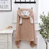 Towels Robes Hooded Baby Bathrobe Cartoon Children's Soft Absorbent Bath Towel Breathable Coral Velvet Bath Towel Warm born Bath Towel 231024