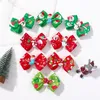 Baby Girls Bow Hairpins Barrettes Christmas Ribbon Cartoon Santa Claus Snowman Kids Pinwheel Hair Clips Hair Accessories