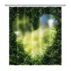 Shower Curtains Natural Scenery Shower Curtain Set Forest Waterfall Spring Landscape Home Bathtub Decor Waterproof Polyester Bathroom Curtains 231025