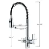 Kitchen Faucets Black Filtered Water Filter Dual Spout Faucet Mixer Purification Crane For 231026