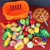 Kitchens Play Food Children's House Fruit Pizza Vegetable Cutting Broken Cut Food Serious Early Education Toy Kitchen Pretend Cook Coloured KnivesL231026