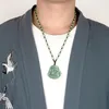 Pendant Necklaces Natural Jade Maitreya Buddha With Beautiful Rope Chain Necklace For Man And Women Fengshui Geomantic Amulet Talisman