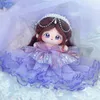 Ensemble de vêtements de poupée faits à la main, 3 pièces, 202530cm, robe de mariée violette, coiffure en perles, tenue en peluche Kpop, jouets pour bébé, costume 231025