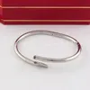 Designer Love Bangle Goud Zilver Titanium Stalen Armband ring Inleg Diamant Schroef Manchet Armbanden Vrouwen Mannen Sieraden Gift 16 19 21 Grootte Met Geschenkdoos H12033